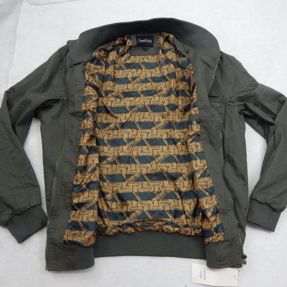 Mens Casual Military Jacket Stand Collar Zipper Pocket Cargo Jacket Army Green L - Picture 16 of 16